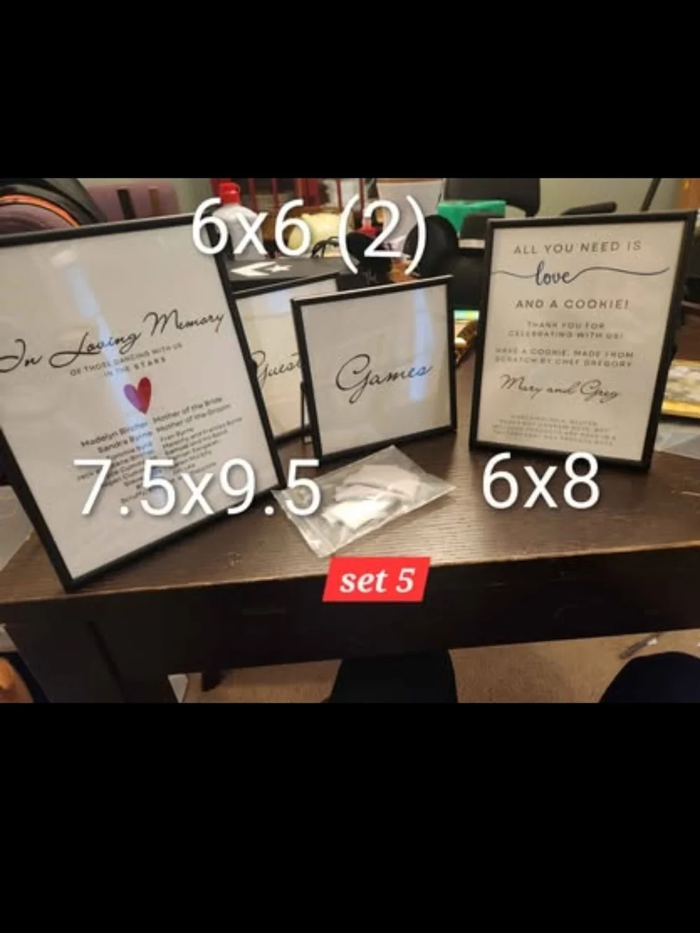 5 Glass Floating Picture Frames